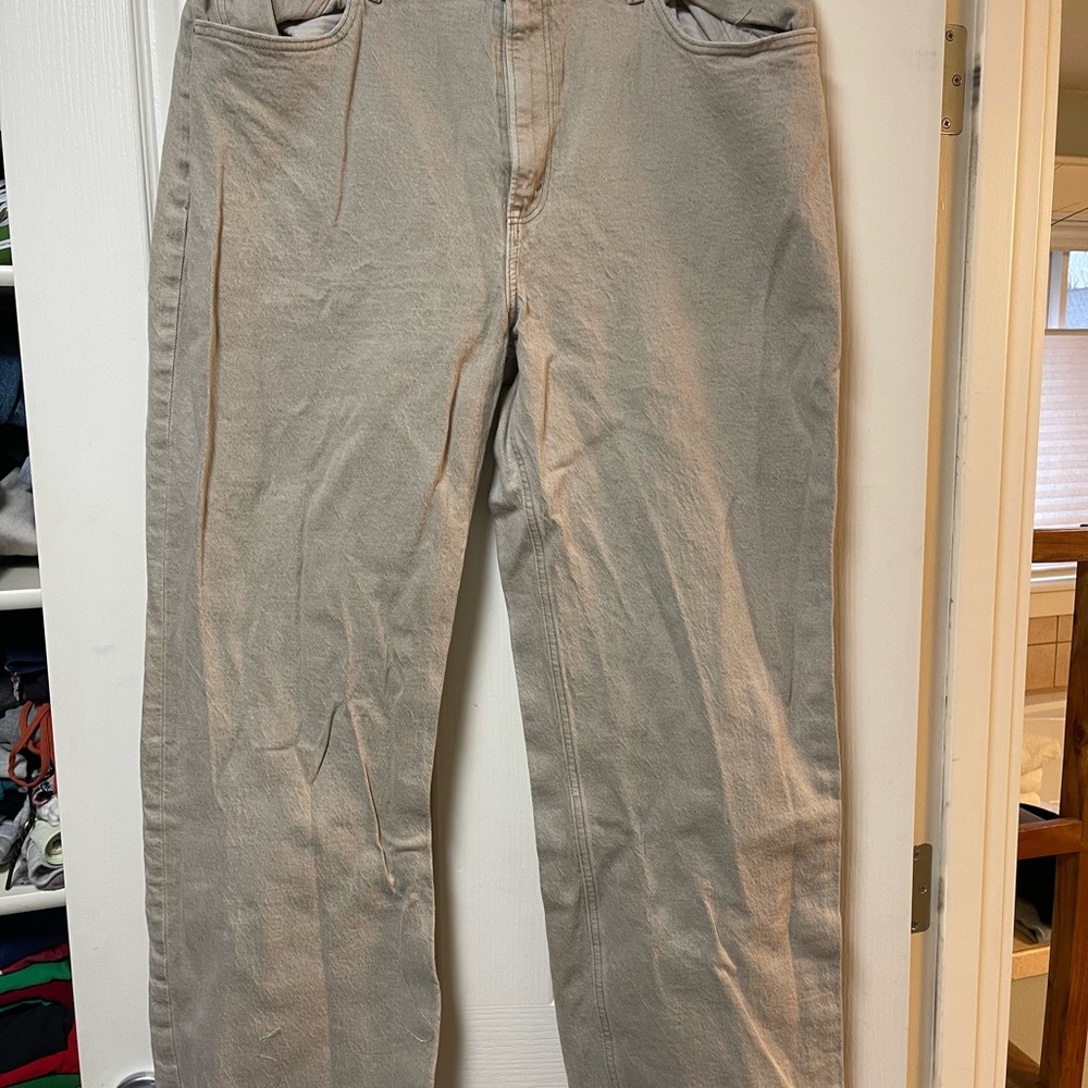 Abercrombie & Fitch Tan 90s Relaxed Fit High Rise Jeans